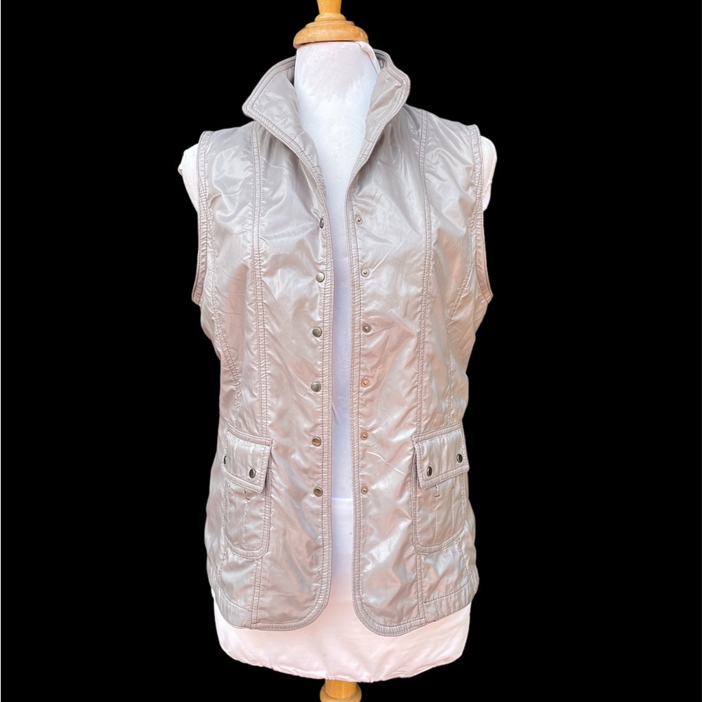 Japanese Brand Rue de Bac Vest Silver Grey Metallic - Picture 12 of 14